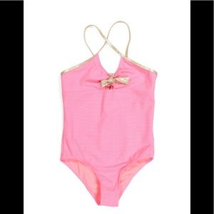 Kensie GIRL Metallic Trim One-piece Swimsuit